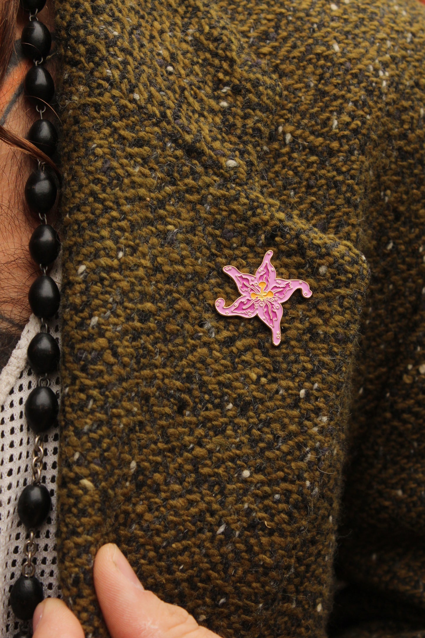 Stargazer Lily Enamel Pin