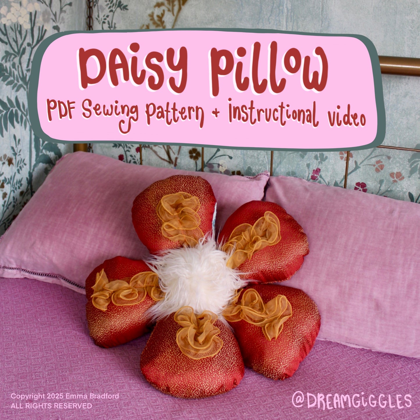 Daisy Pillow Sewing Pattern